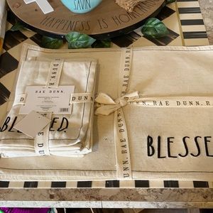 NEW RAE DUNN BLESSED PLACEMATS & NAPKINS SET OF 4